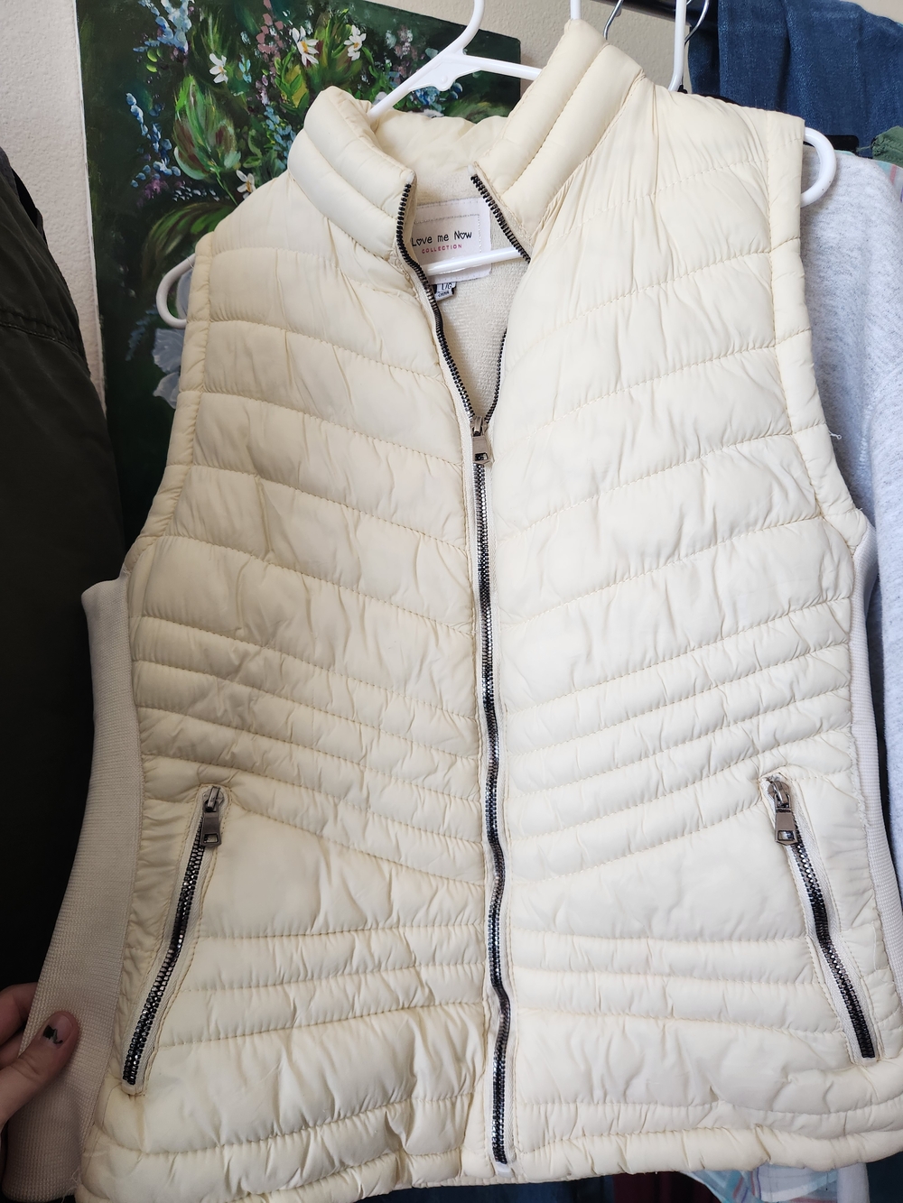 Cream Quilted Puffer Vest
